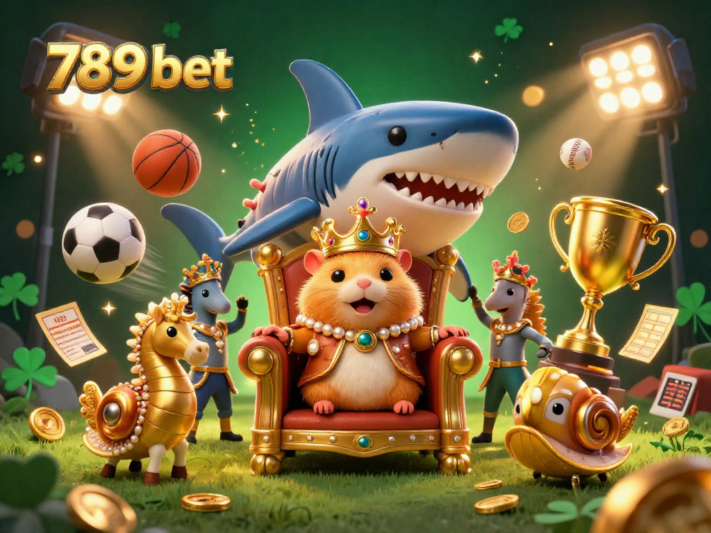 Experience thrilling gameplay at 789 bet with golden hamster king amidst dynamic sports elements.