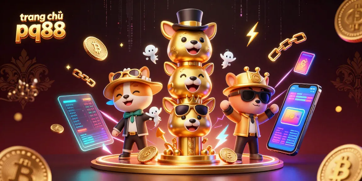 Experience the excitement of trang chủ pq88 with a vibrant digital casino illustration showcasing dynamic gaming elements.
