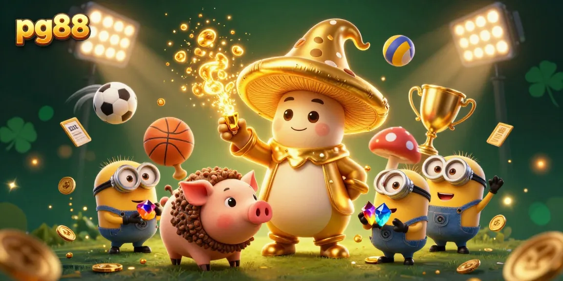 Experience winning moments with pg88's magical gaming scene filled with treasures and sports.