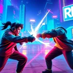 Engaging battle scene featuring RR88 avatars in a vibrant online gaming environment.