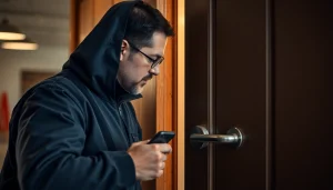 Schlüsseldienst Speyer öffnet eine Tür beschädigungsfrei mit professionellem Werkzeug.