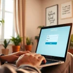 Masuk ke suletoto login dengan tampilan rumah nyaman dan penggunaan laptop.