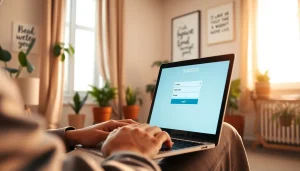 Masuk ke suletoto login dengan tampilan rumah nyaman dan penggunaan laptop.