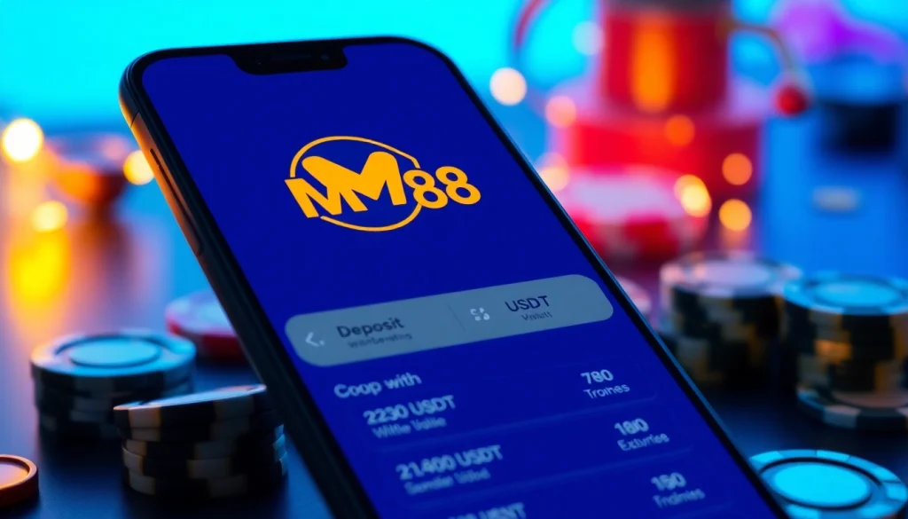 MV88 online gambling platform interface with USDT features and promotions.