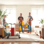 Enhance your home with professional cleaning service in a beautifully organized living room.