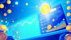 Trending Coins listing with a dynamic interface displaying popular cryptocurrencies and 24/7 support features.