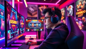 Masuk ke kaisar800 login slot dengan tampilan gamer profesional di latar belakang yang dinamis.