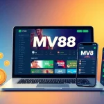 MV88 online betting platform interface showcasing secure USDT transactions in a professional setting.