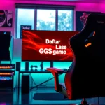 Menampilkan daftar ggsoft game pada monitor di ruang permainan modern dengan pencahayaan RGB.