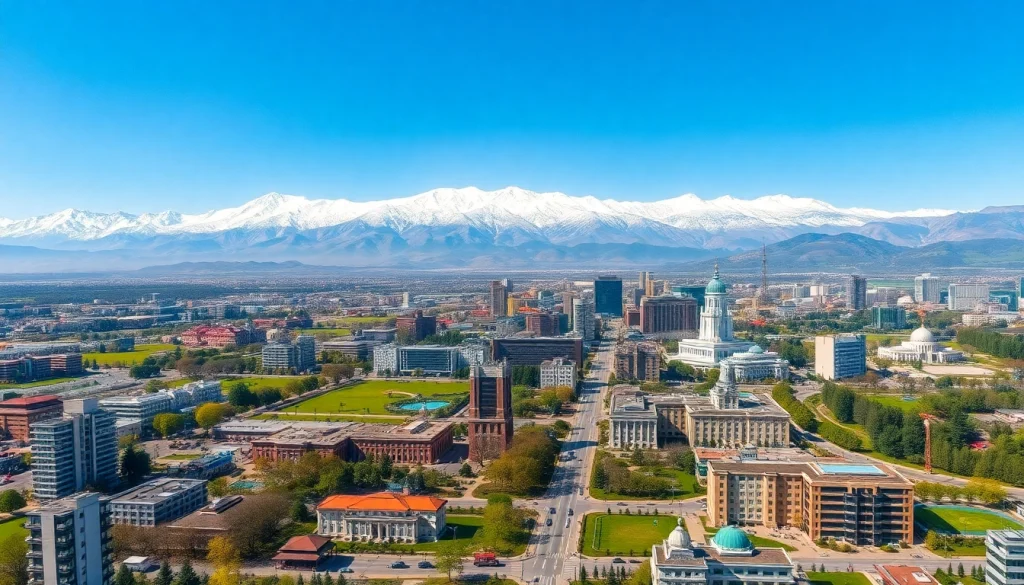 View of Almaty, Kazakhstan, embodying the essence of https://albmaftoh.com with mountains and vibrant city life.