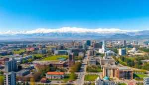 View of Almaty, Kazakhstan, embodying the essence of https://albmaftoh.com with mountains and vibrant city life.