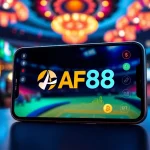 Engaging smartphone display of the AF88 online betting platform with casino and sports elements.