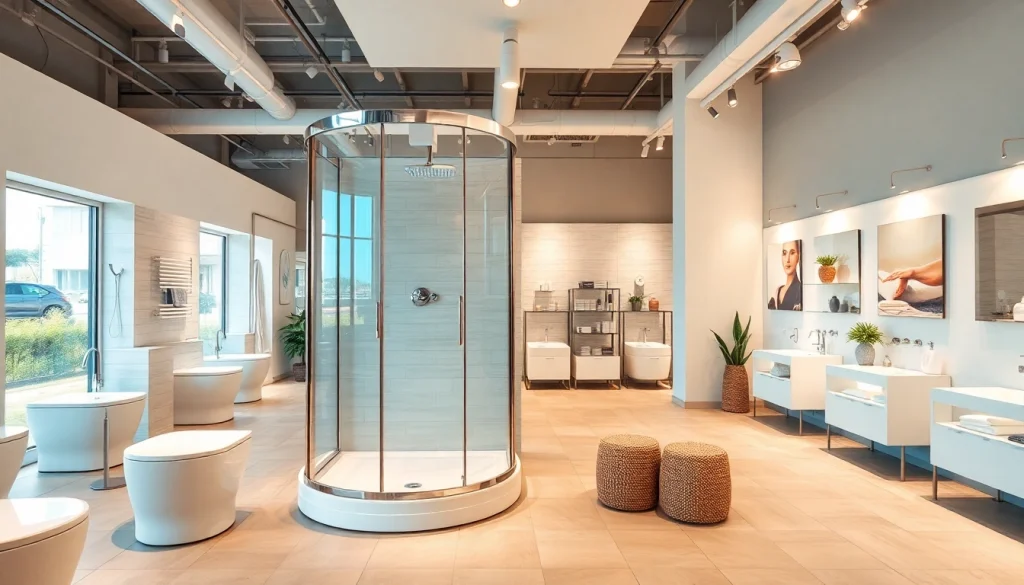 Erleben Sie sonni sanitär mit modernen Badezimmerprodukten in einem eleganten Showroom.