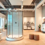 Erleben Sie sonni sanitär mit modernen Badezimmerprodukten in einem eleganten Showroom.
