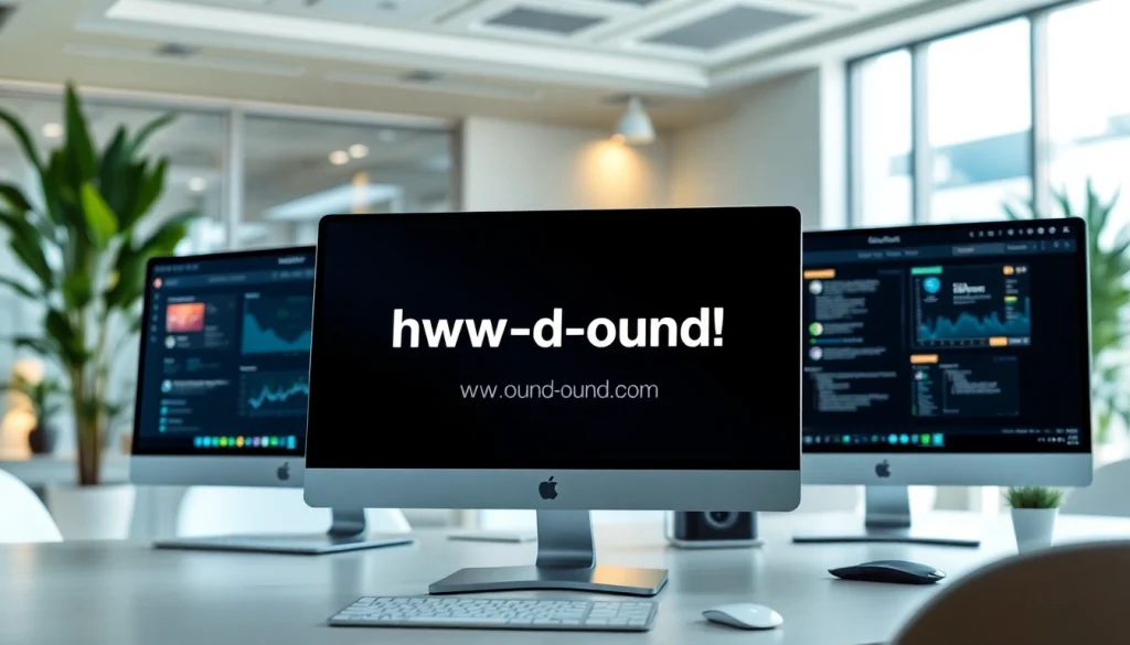Engaging website design of https://www.ound-ound.com displayed in a modern office setting.