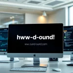 Engaging website design of https://www.ound-ound.com displayed in a modern office setting.