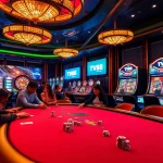 TV88 engages players in an exhilarating casino scene with poker and slot games highlighted.