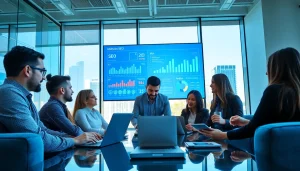 Engage with expert seo services in a collaborative office setting showcasing analytics.