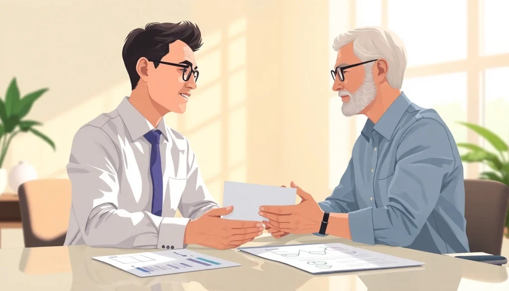 신용카드 현금화에 대한 상담 모습, 전문가와 고객이 대화하는 장면