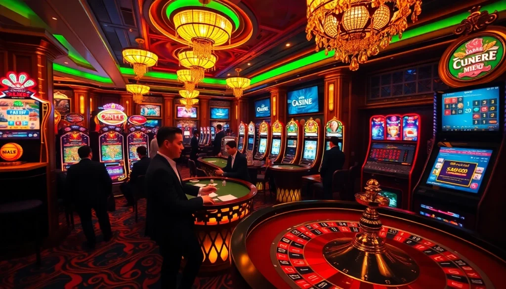 Experience the thrill at https://mm88.video/ with exciting casino games laid out with colorful chips and slots.
