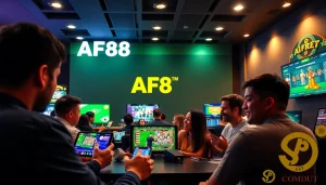 Engaging AF88 online gambling scene with diverse players and modern gaming interfaces.