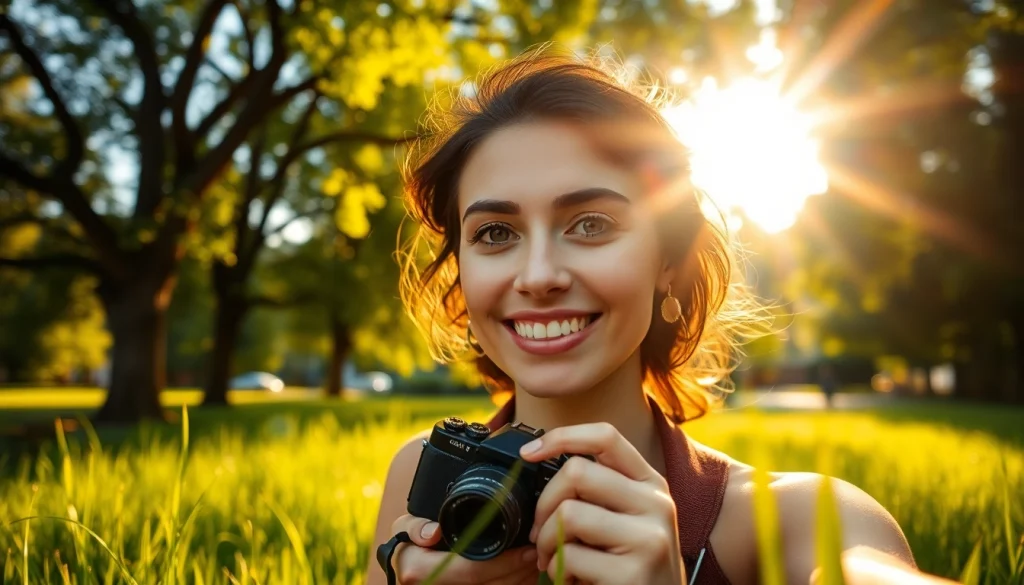 Ritratto Fotografico di un soggetto vivace in un parco assolato, catturato dall'obiettivo di un fotografo professionista.