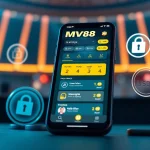 MV88 app interface on smartphone, showcasing secure transactions with USDT currency.