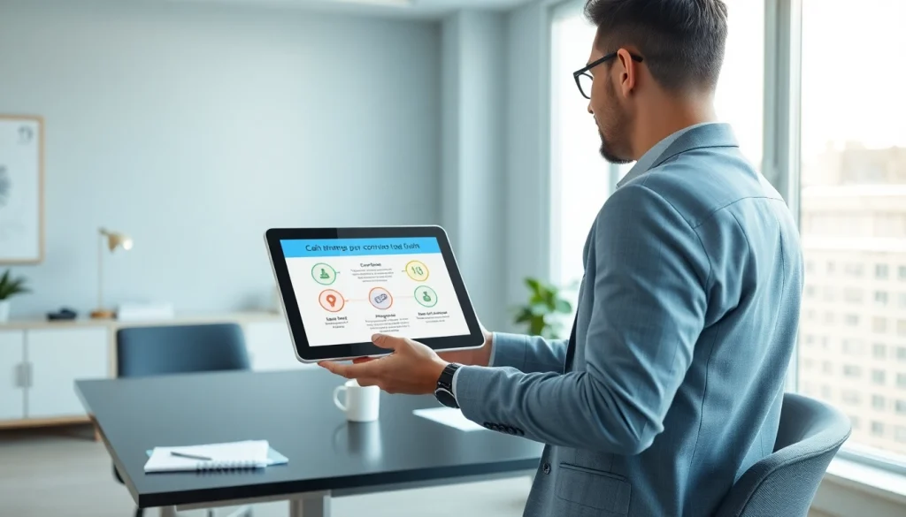 카드 현금화 과정 설명하는 전문가의 모습과 현대적인 사무실 환경