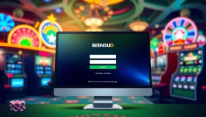 Masuk ke platform BENSU4D dengan tampilan antarmuka yang menarik dan elemen kasino yang memukau.