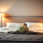 Topper matrimoniale di alta qualità che migliora il comfort nel sonno, visibile su un letto elegante.