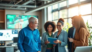 Showcasing Managed IT Services team collaborating on technology solutions in a professional office.