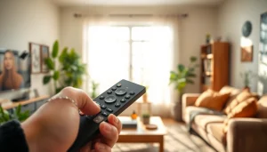 Experience the latest Iron TV Pro remote in a cozy, modern living room setting.