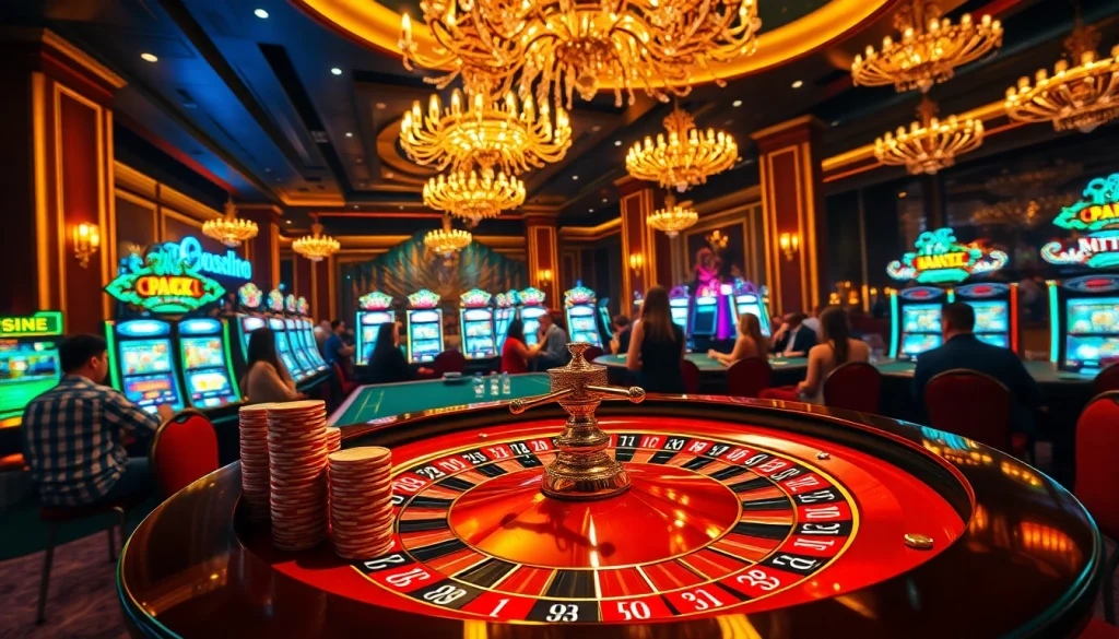 Permainan menarik di luxury333 dengan meja roulette yang mewah dan atmosfer gemerlap.