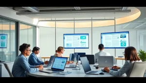 Dynamic workspace featuring WPS下载 software on multiple devices, promoting collaboration and productivity.