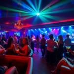 Experience the vibrant nightlife at Club sxm with stylish patrons and engaging performances.