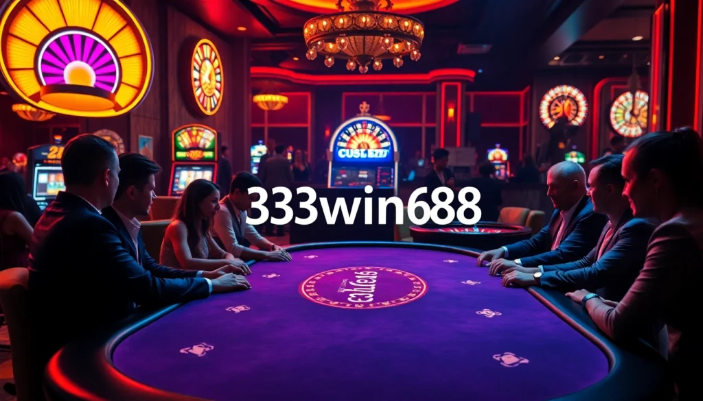 Engaging players at a poker table while enjoying the thrills of 33win68 casino games.