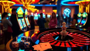 UU88 online gaming scene displaying vibrant casino elements with a luxurious atmosphere.