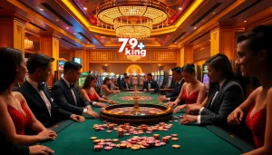 Players enjoying a thrilling game experience at 79king casino with vibrant tables and elegant decor.