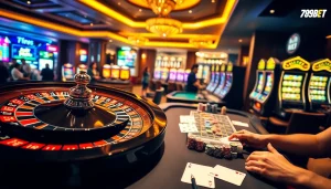 Experience the thrill of 789BET đăng nhập with vibrant casino tables and immersive online gaming visuals.