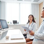 veneers malaysia showcase in a modern dental clinic with a friendly dentist