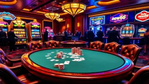 Experience the excitement of gambling at new66 with luxurious poker tables and vibrant slot machines.