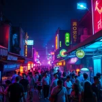 Experience ë² íŠ¸ë‚¨ë°¤ë¬¸í™” with vibrant nightlife, lively crowds, and neon-lit streets.