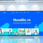 Nuvelios.org의 현대적 웹사이트 인터페이스에서 사용자들이 참여하는 모습을 표현합니다.