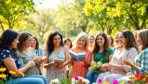 Engaging mothers event at https://giveaways4mom.com illustrating community joy and connection.