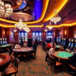 S8 casino players engaging in exciting games at a vibrant and luxurious gambling venue.