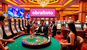 Rasakan sensasi obraltoto di kasino mewah dengan permainan yang berwarna-warni dan para pemain.