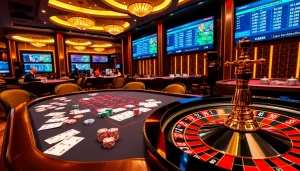 VUA99 online platform showcases an engaging casino experience with poker tables and betting slips.