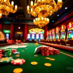 Engaging gambling scene featuring thrilling casino elements at https://nk88.us.com/ with poker chips and roulette wheel.