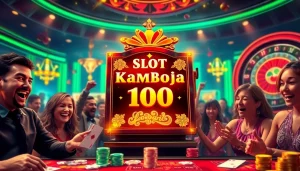 Players winning on the slot kambokja bet 100 machine in an exciting casino atmosphere.