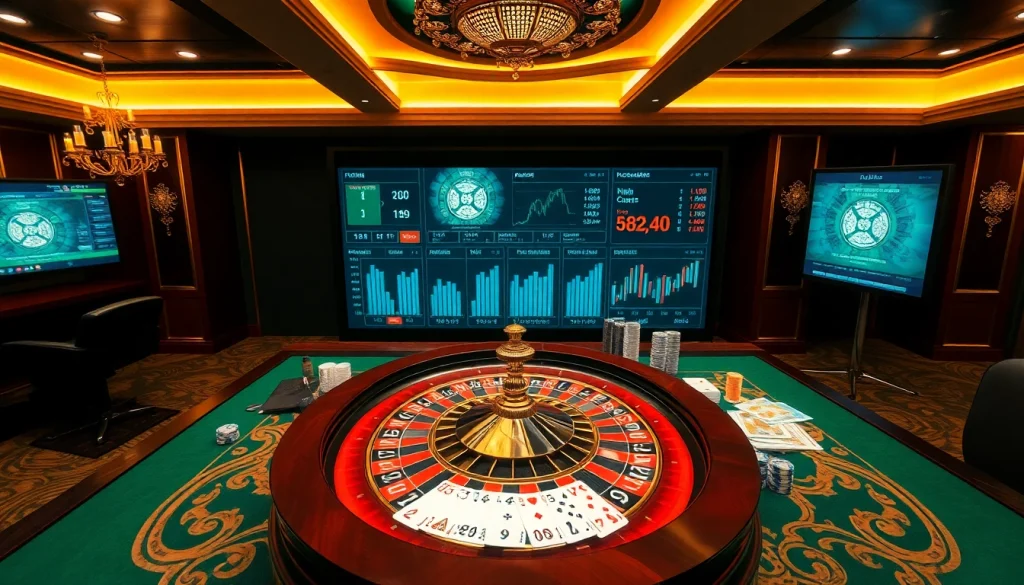 Experience the thrill of lc88 đăng nhập as players engage with a vibrant online casino interface featuring roulette and poker.